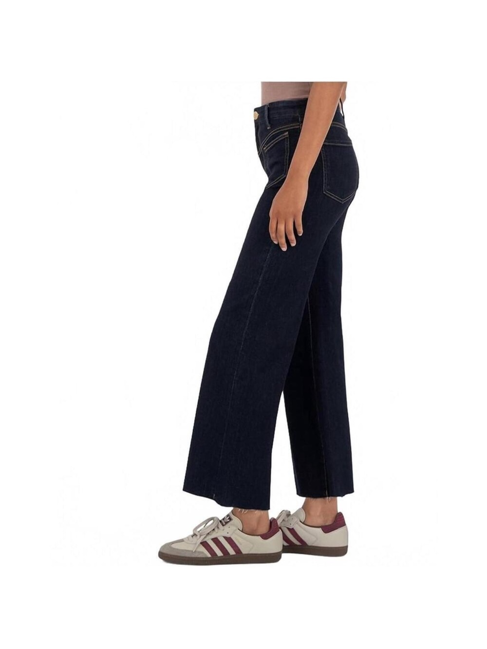 KUT FROM THE KLOTH charlotte high-rise wide leg wide front pockets raw hem 6 - Picture 4 of 13